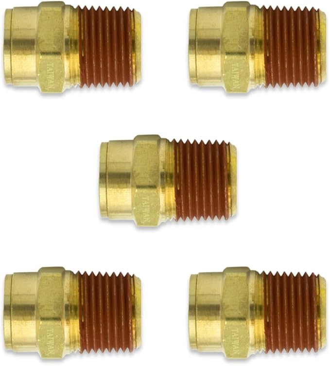 1/4" Push-in Air Brake x 1/4" NPTF Male Brass D.O.T Fitting (5-PACK) | 31868-04-04