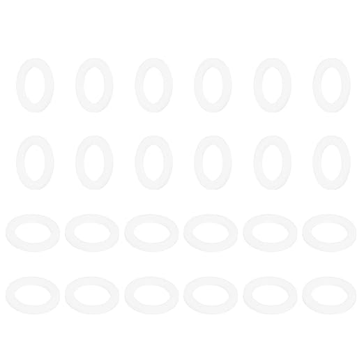 MECCANIXITY PTFE Flat Washers, 24Pack 24mm OD 16mm ID 2mm Thick Sealing Spacer Gasket Ring for Faucet Pipe Hose Bolt Machinery, White