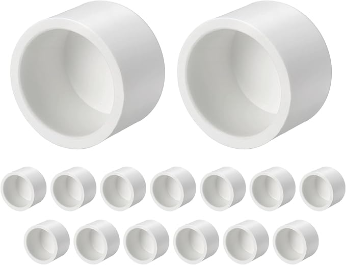 1 Pcs 1" PVC External End Cap Fitting, SCH40 Furniture Grade PVC Pipe Plug Adapter, Pipe Cover Fittings for DIY Project, Irrigation System, Plumbing Framework, Garden Structures
