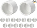 15 Pcs 1" PVC External End Cap Fitting, SCH40 Furniture Grade PVC Pipe Plug Adapter, Pipe Cover Fittings for DIY Project, Irrigation System, Plumbing Framework, Garden Structures