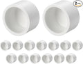 2 Pcs 1" PVC External End Cap Fitting, SCH40 Furniture Grade PVC Pipe Plug Adapter, Pipe Cover Fittings for DIY Project, Irrigation System, Plumbing Framework, Garden Structures