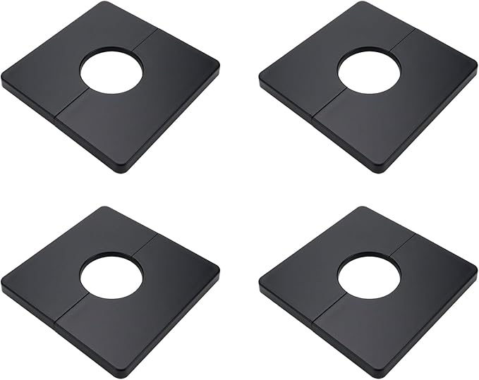 4 Pcs Wall Split Flange, ABS Square Self-Adhesive Escutcheon Plate Buckles Design for 1.3"/33mm Diameter Pipe