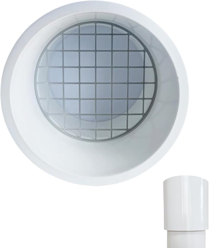 PVC Vent Cap 1 pcs for 4" Schedule 40,PVC Termination Cap,Vent Cover Screen,Round Furnace PVC Pipe Stainless Steel Roof Vent Cap,Installation not Required That PVC Elbow,or Coupling