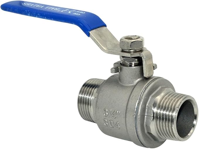 1Pcs Ball Valve, Heavy Duty Male NPT X Male NPT Thread with Long Handle Switch, Stainless Steel NPT Full Port Forged 1" Ball Valve for Water Oil and Gas, 1000 WOG (3/4'')