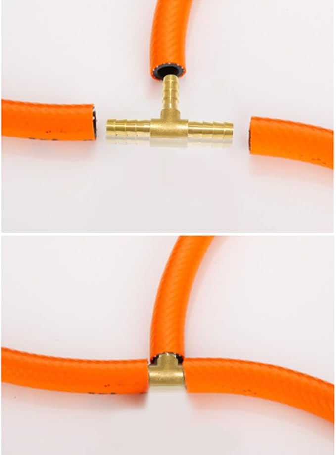 4PCS Solid Brass 1/8" OD Barb Tee Splicer Mender Hose Barb Fitting 3-Way Union Intersection for Water/Oil/Gas