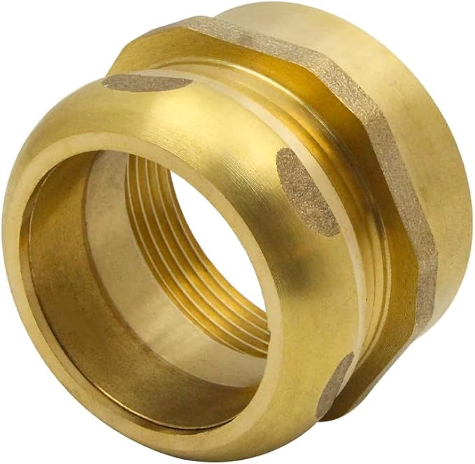 ZM Fire Equipment Trap Adapter Brass Hexagonal Fitting (1-1/2" FIP x 1-1/2" Slip-Joint)