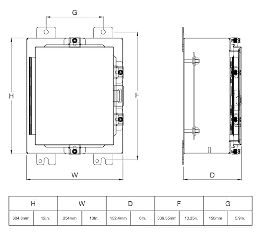 MJ-Box Steel Electrical Enclosure Box 12 x 8 x 8 304 Stainless Steel Explosion Proof Electrical Box IP66 Waterproof & Dustproof Outdoor/Indoor NEMA 4X Stainless Steel Enclosure