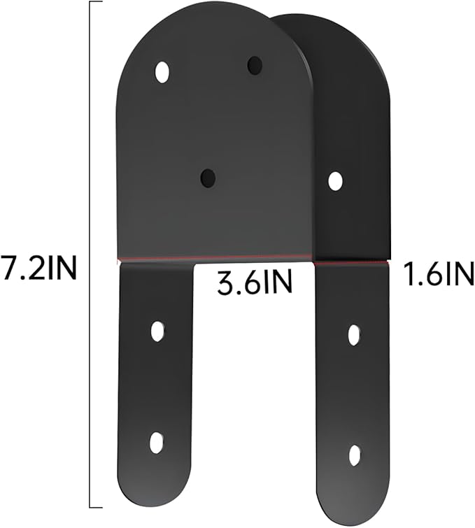 4 Pcs 2"x 4" Deck Post Caps Tie Brackets ,Ineer Size(1.6"x 3.6") 14 Gauge Post Base Steel Post Anchor Connector Support Fence Post Brackets for Posts to Wood