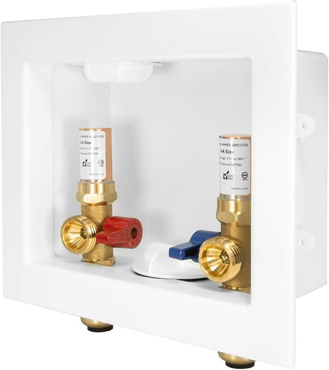 EFIELD Washing Machine Outlet Box with Center Drain 1/2-inch Push-Fit with Water Hammer Arrestor,(WM015)