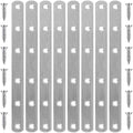 8 Pcs Straight Bracket Flat Braces 6 Inch Stainless Steel Straight Mending Plates for Wood, Heavy Duty Repair Fixing Joining Brackets with Screws