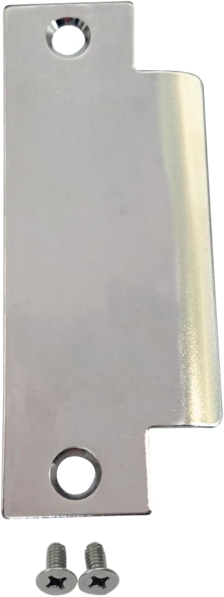 QCAA Steel Filler Plate for ANSI Strike, T-Shape Strike, Cylindrical Lock Prep, 4-7/8" x 1-1/4", Nickel, 1 Pack, Made in Taiwan