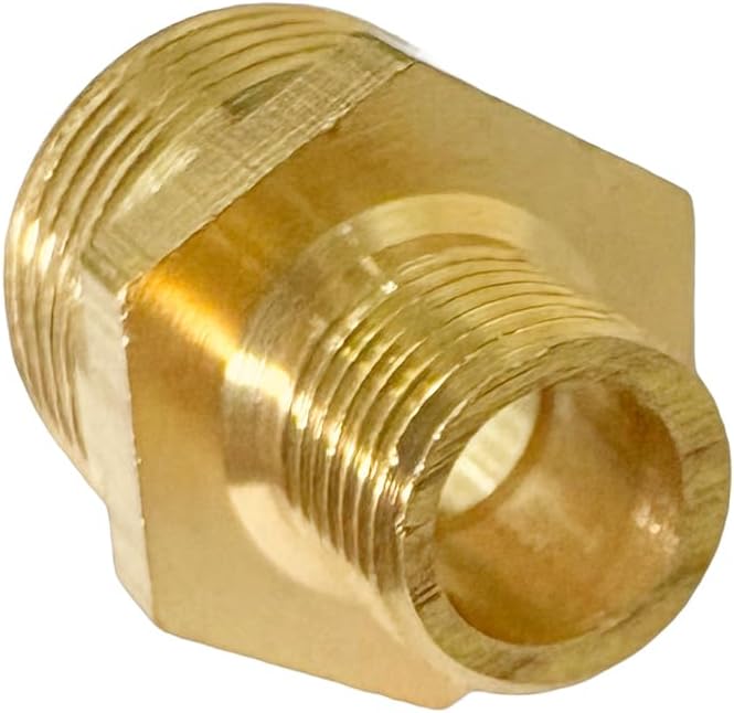 3/8" x 1/8" Male Threaded Hex Nipple Reducer Brass NPT Pipe Fitting Adapter Straight Connectors Pack of 2