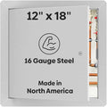 Best 12" x 18" Universal Access Panel – Flush Steel Door with Exposed Flange for Walls or Ceilings, 16-Gauge Cold Rolled Steel Frame, Screwdriver Cam Latch, White Powder-Coat Primer Finish, BA-UAP