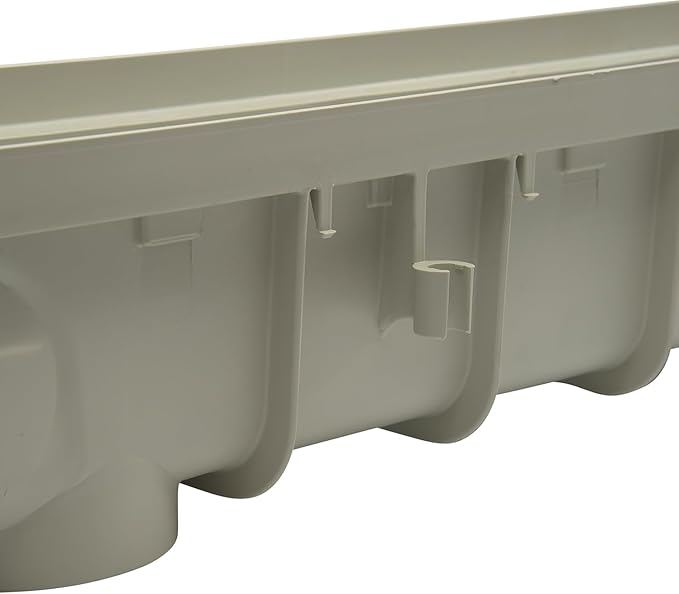 NDS Pro Series Channel Drain Kit, 5-1/2 in. X 39-3/8 in. Deep Profile Channel, Galv. Steel Grates, End Caps/Outlet, 5 in.