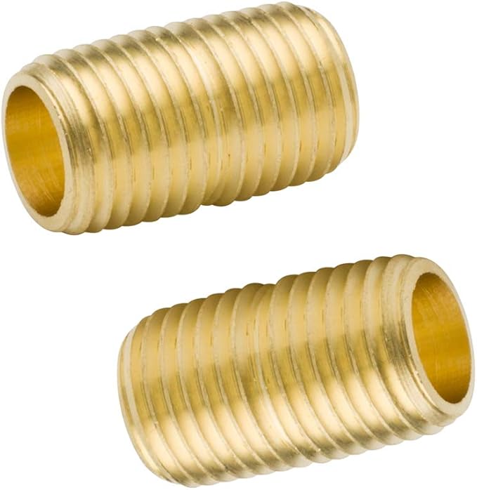 Legines Brass Pipe Fitting Close Nipple, 3/4" NPT Male x 3/4" NPT Male, 1.38" Length 1200psi (pack of 2)