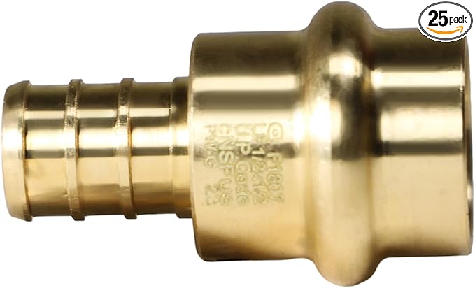 XFITTING 1/2 inch Pex B x 1/2 inch Press Coupling, 202-4-5=25XX, 25 Pieces