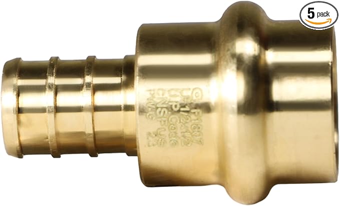 XFITTING 1/2 inch Pex B x 1/2 inch Press Coupling, 202-4-5=5XX, 5 Pieces
