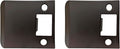 QCAA Solid Brass Extended Lip Strike, 3''X2-1/4", Oil-Rubbed Bronze, 2 Pack, Made in Taiwan