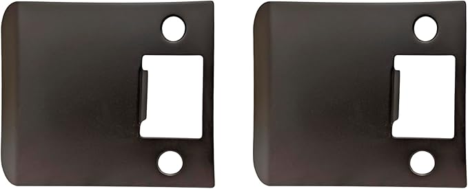 QCAA Solid Brass Extended Lip Strike, 3''X2-1/4", Oil-Rubbed Bronze, 2 Pack, Made in Taiwan