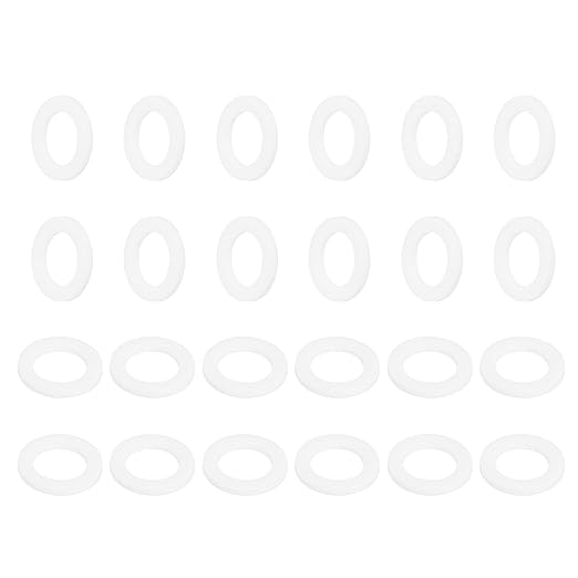 MECCANIXITY PTFE Flat Washers, 24Pack 22mm OD 14mm ID 2mm Thick Sealing Spacer Gasket Ring for Faucet Pipe Hose Bolt Machinery, White