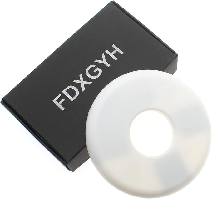 FDXGYH 2 Pcs ID 1.0 Inch ABS Wall Split Flange Self-Adhesive tape Round Escutcheon Plate Cover for Water Pipe Faucet Decoration Accessories [White]
