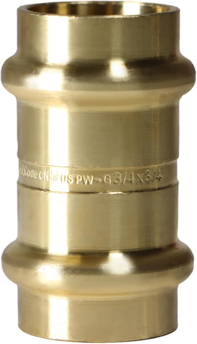 XFITTING 3/4 inch x 3/4 inch Press Coupling, Brass, 2 Pieces