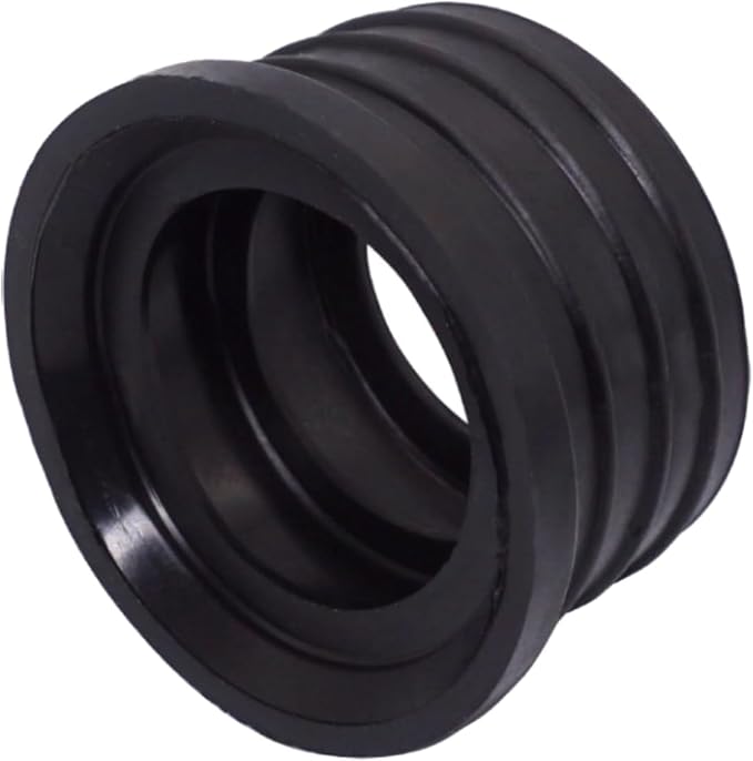 (Pack of 1) Black Rubber Sleeve for Drain Pipe, 1.57" x 1.57" (50 x 40 mm) Pipe Connector, Adaptor, and Reducer
