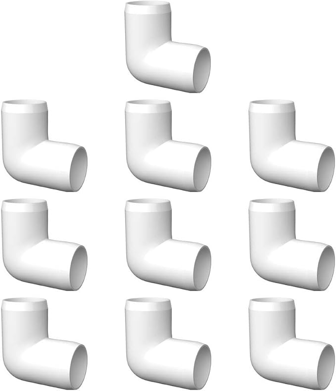 ‌letsFix 90 Degree PVC Fittings 3/4 Inch (10-Pack), Furniture-Grade, Heavy-Duty Pipe Connectors for Plumbing, DIY Projects, and Home Furniture Assembly, Compatible with 3/4" Schedule 40 PVC Pipes‌