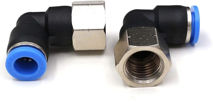 1/4 NPT Elbow Push to Connect Fittings,CEKER 8MM Tube Od x 1/4" NPT Female Air Fittings Quick Connect Tube Fittings Pneumatic Fittings Push Lock Fittings Push In Connectors 5Packs