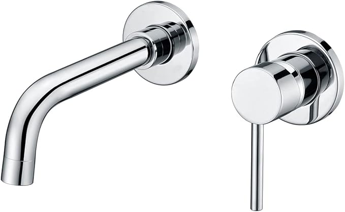 Sumerain Wall Mount Bathroom Faucets,Single Handle with Brass Rough-in Valve in Modern Chrome Finish,1/2 NPT Standard Thread for US