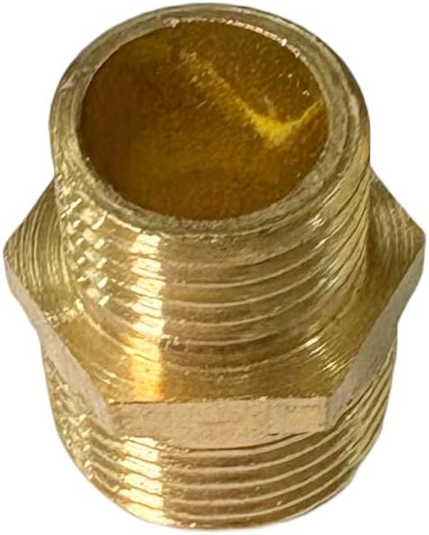 3/8" x 1/4" Male Threaded Hex Nipple Reducer Brass NPT Pipe Fitting Adapter Straight Connectors Pack of 2