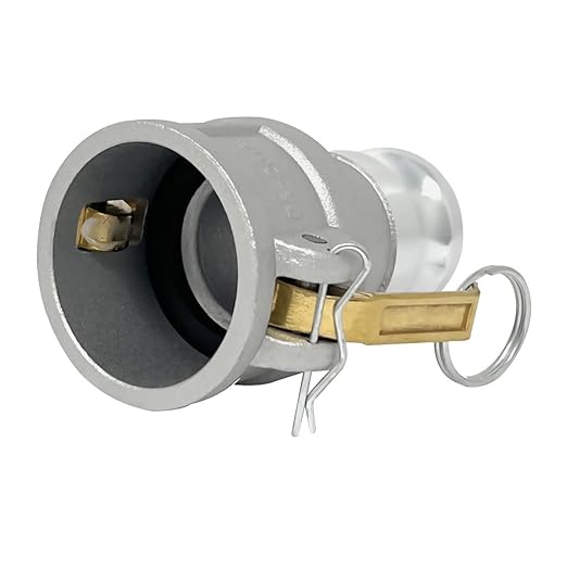 Gloxco Aluminum Type DA Cam and Groove Hose Fitting, Reducer, 2" Female Camlock x 1.5" Male Camlock (CAM-2015-DA-AL)