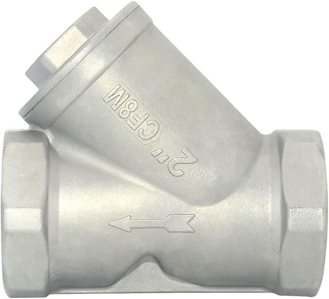 Strainer Mesh Filter Valve,800WOG Y-Spring NPT Female Check Valve,Stainless Steel SS316 CF8M (2")