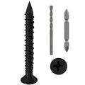 WenSilon(100 PCS) 3/16" x2-1/4 Black Concrete Screw Anchor Black Flat Head for Anchoring to Masonry, Block or Brick Stucco