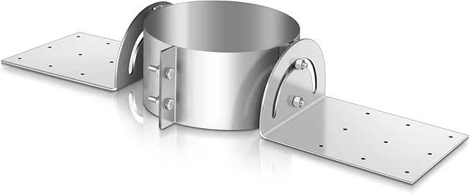 Hicarer 8" Galvanized Roof Support Kit, Stove Pipe Bracket Hanger Flange Chimney Part Clamp Adjustable Roof Support for Double Wall Insulated Chimney Pipe, Galvanized Steel