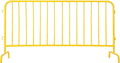 Interlocking Steel Barricade, 6.5 Ft. Heavy Duty Galvanized Metal Barricade, Interlocking Steel Road Barriers with with Bridge Feet Base, for Crowd Control Event Fencing Indoor/Outdoor, Yellow