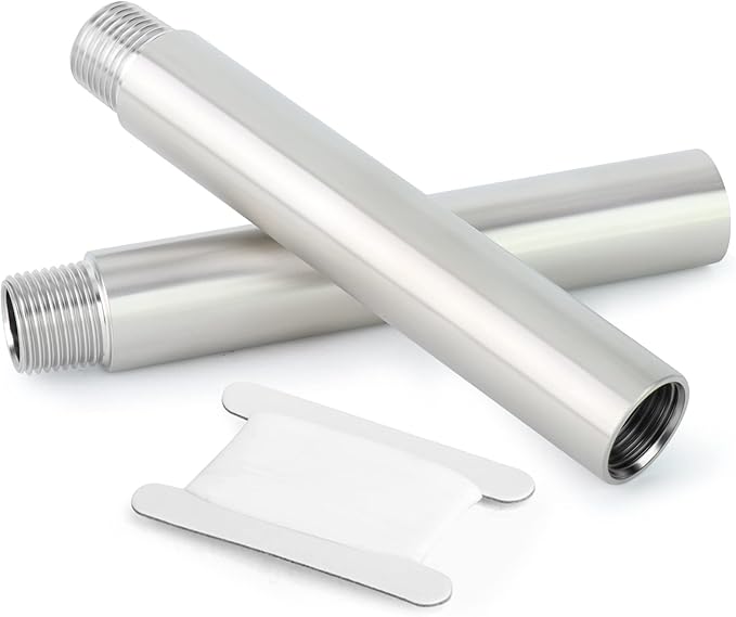 TAISHER 2PCS Stainless Steel Pipe Fittings, 3/8" NPT Male x 3/8" NPT Female Threaded, 6" Length Nipple Cast Pipe