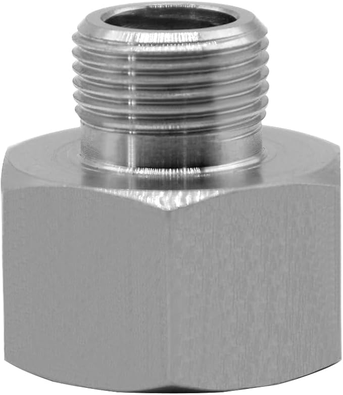 Beduan Stainless Water Line Adapter 1/2 NPT Female to 3/8 Male Reducer Hose Pipe Compression Fitting Kitchen Bathroom Faucet Supply Hose Stop Valve Adapter Pipe Connector (Pack of 2)