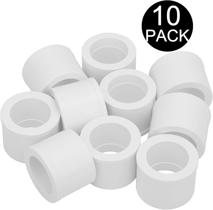 10Pack 1-1/2"x 1" PVC DWV Reducing Bush Adapter Pipe Fitting SCH40 PVC Reducer Bushing (Socket x Socket) PVC Pipe Reducing Bushing Fitting for Home Sewer Plumbing