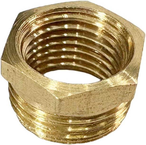 3/8" NPT Male x 1/4" NPT Female Brass Reducer Hex Bushing Threaded Pipe Fitting Reducing Adapter Pack of 2