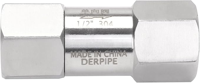 Air Check Valve - 1/2" NPT Female High Pressure Stainless Steel Hex One Way Valve For Air