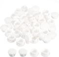 uxcell 23/32" Plastic Hole Plugs, 110Pcs Flush Type Panel Round Snap in Fastener Knockout Locking Plugs for Furniture Insert End Caps Panels, White