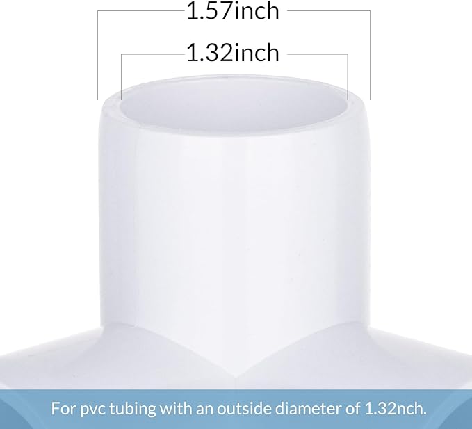 1 inch 3-Way PVC Pipe Fittings, PVC 3-way Fitting Connectors, Used for Building Furniture, Furniture Grade, White (12 Packs)