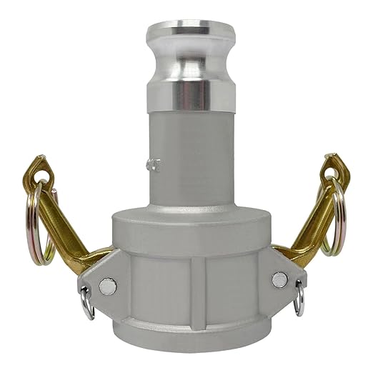 Gloxco Aluminum Type DA Cam and Groove Hose Fitting, Reducer, 1-1/2" Female Coupler x 1" Male Adapter (CAM-1510-DA-AL)