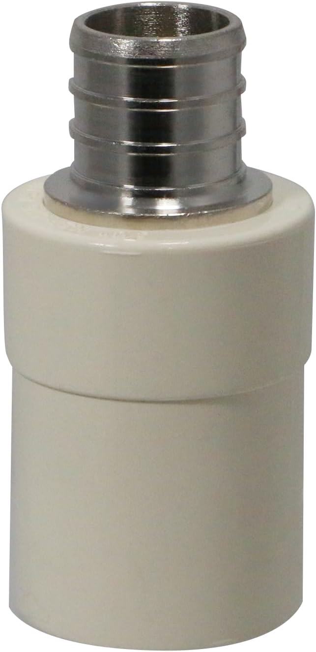 XFITTING CPVC to Pex Adapter, 3/4 inch Pex x 3/4 inch CPVC Coupling, Transition Coupling, Barb Crimp Version, Pack of 10