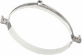 HARFINGTON 201 Stainless Steel 7.5-7.9"/190-200mm Split Ring Pipe Hanger Pipe Strap Clamp Split Ring Hanger with Rubber for Tubing Shower Curtain Tiki Torch, Silver Tone