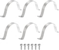 uxcell 6Pcs 76mm(3") One Hole Rigid Pipe Strap, 304 Stainless Steel Conduit Clamp Thicken U Bracket Heavy Duty Pipe Clamp with Self-Tapping Screws for Fixing Tube Cable, Silver