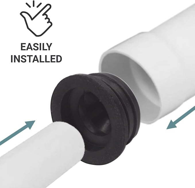 (Pack of 5) Black Rubber Sleeve for Drain Pipe, 1.26" x 0.98" (32 x 25 mm) Pipe Connector, Adaptor, and Reducer