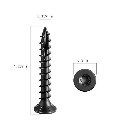 #8 * 1-1/4" Black Deck Screws, (1167pcs) 5 lbs.Exterior Wood Screws, Rust Resistant Epoxy Coated, Bronze, T20 Star Bit