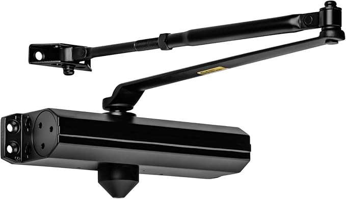 Dynasty Hardware Door Closer, Grade 1 Heavy Duty Commercial Hydraulic Closer, Self-Closing, Adjustable Spring Size 1-4, ADA Compliant, Surface Mount, Black, Series 1614